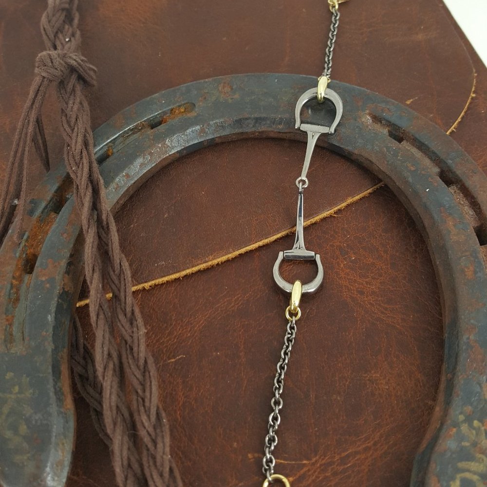 18 Karat YG/Fine Silver Horse Bit Bracelet